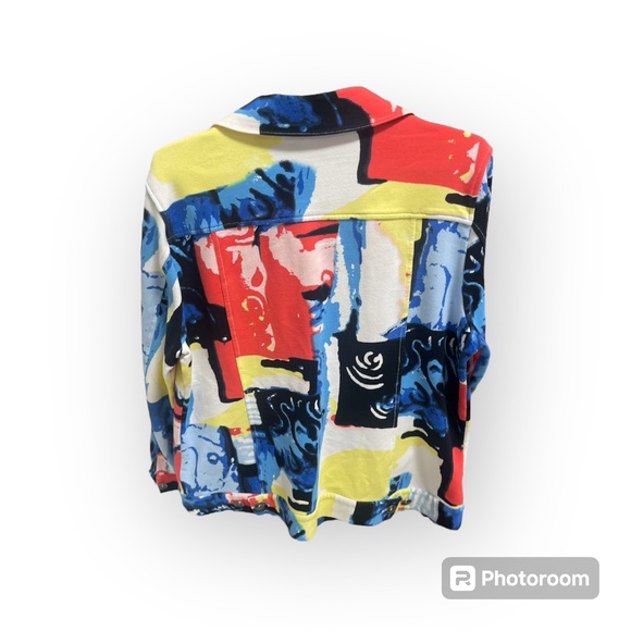 Orly RARE Pattern Colourful Blazer Jacket in Multi Size Large - Picture 4 of 6